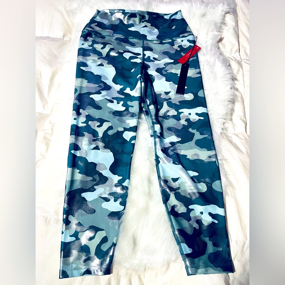 Carbon38 Womens Metallic Camo Leggings L